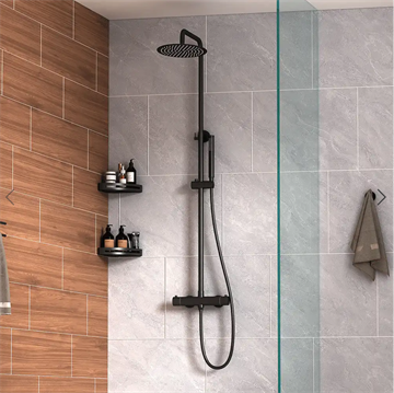 LAVABO Studio Komplet brusersæt m/termostatarmatur i Mat sort